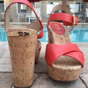 Michael Kors Natalia Orange Platform Heel